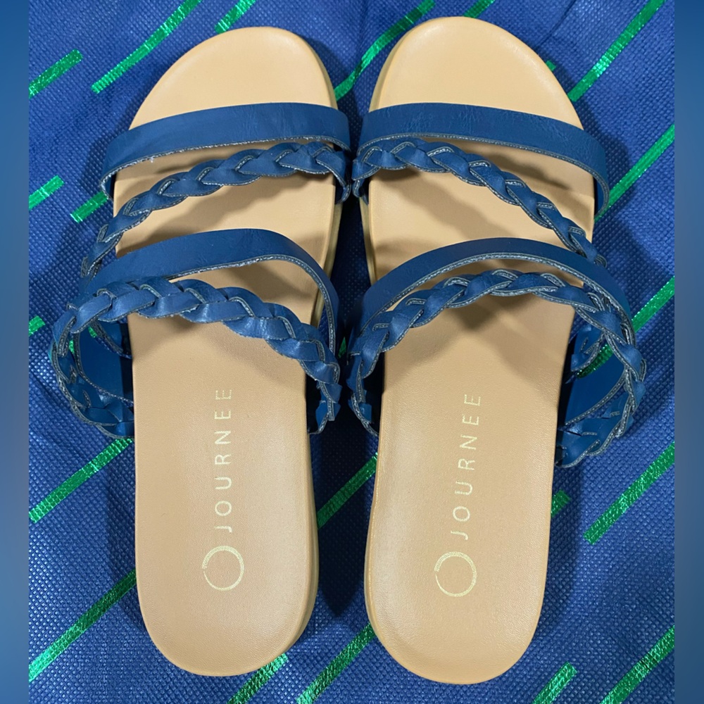 ⭐️NEW Journee COLETTE SLIDE SANDALS IN FAUX LEATHER Size 6 - Picture 9 of 16